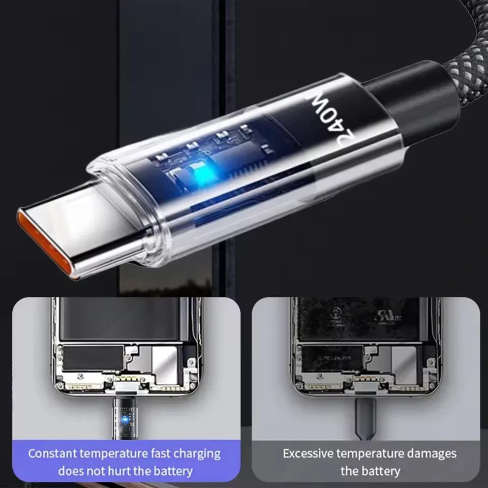Premium 240W Nylon USB Type C Charging Cable
