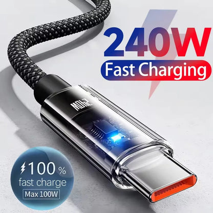 Premium 240W Nylon USB Type C Charging Cable