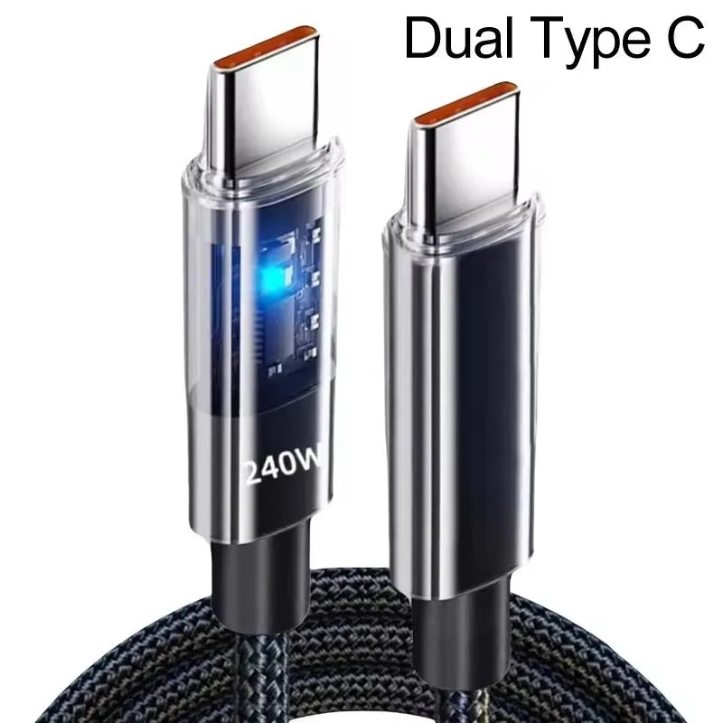 Premium 240W Nylon USB Type C Charging Cable