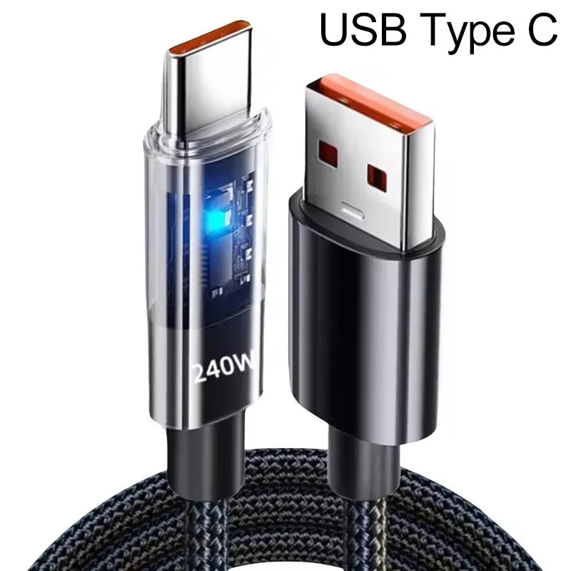 Premium 240W Nylon USB Type C Charging Cable