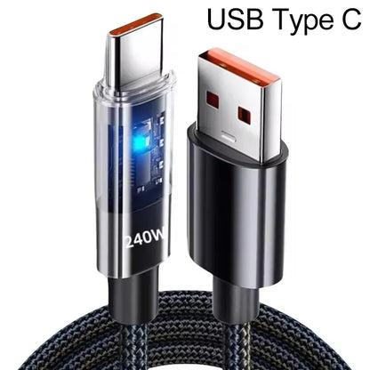 Premium 240W Nylon USB Type C Charging Cable